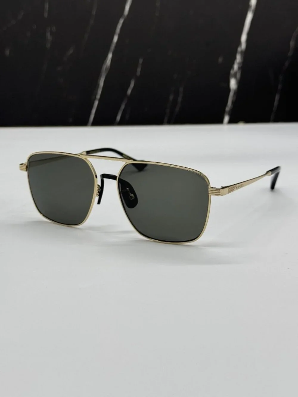 NEW GUCCI GG0743S 001 SUNGLASSES GOLD/GRAY UNISEX EYEWEAR